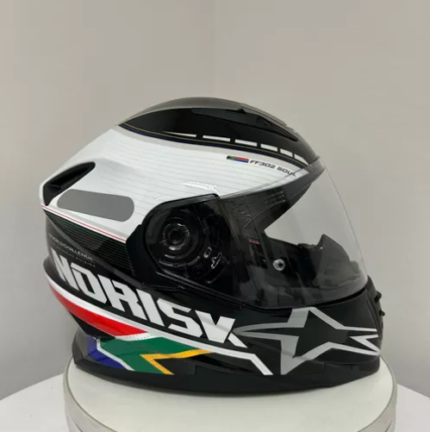 Capacete Norisk FF302 Soul Grand Prix África do Sul - Preto/Branco